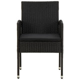 7 Piece Outdoor Dining Set Poly Rattan Black - 45-Degree Angle
