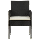 9 Piece Outdoor Dining Set Poly Rattan Black - 45-Degree Angle