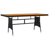 9 Piece Outdoor Dining Set Poly Rattan Black - Rear View