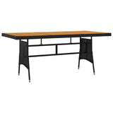 9 Piece Outdoor Dining Set Poly Rattan Black - Rear View