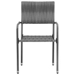 7 Piece Outdoor Dining Set Poly Rattan Grey