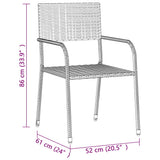 7 Piece Outdoor Dining Set Poly Rattan Grey - Low Angle