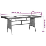 9 Piece Outdoor Dining Set Poly Rattan Grey - Extra Image