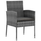 7 Piece Outdoor Dining Set Poly Rattan Grey