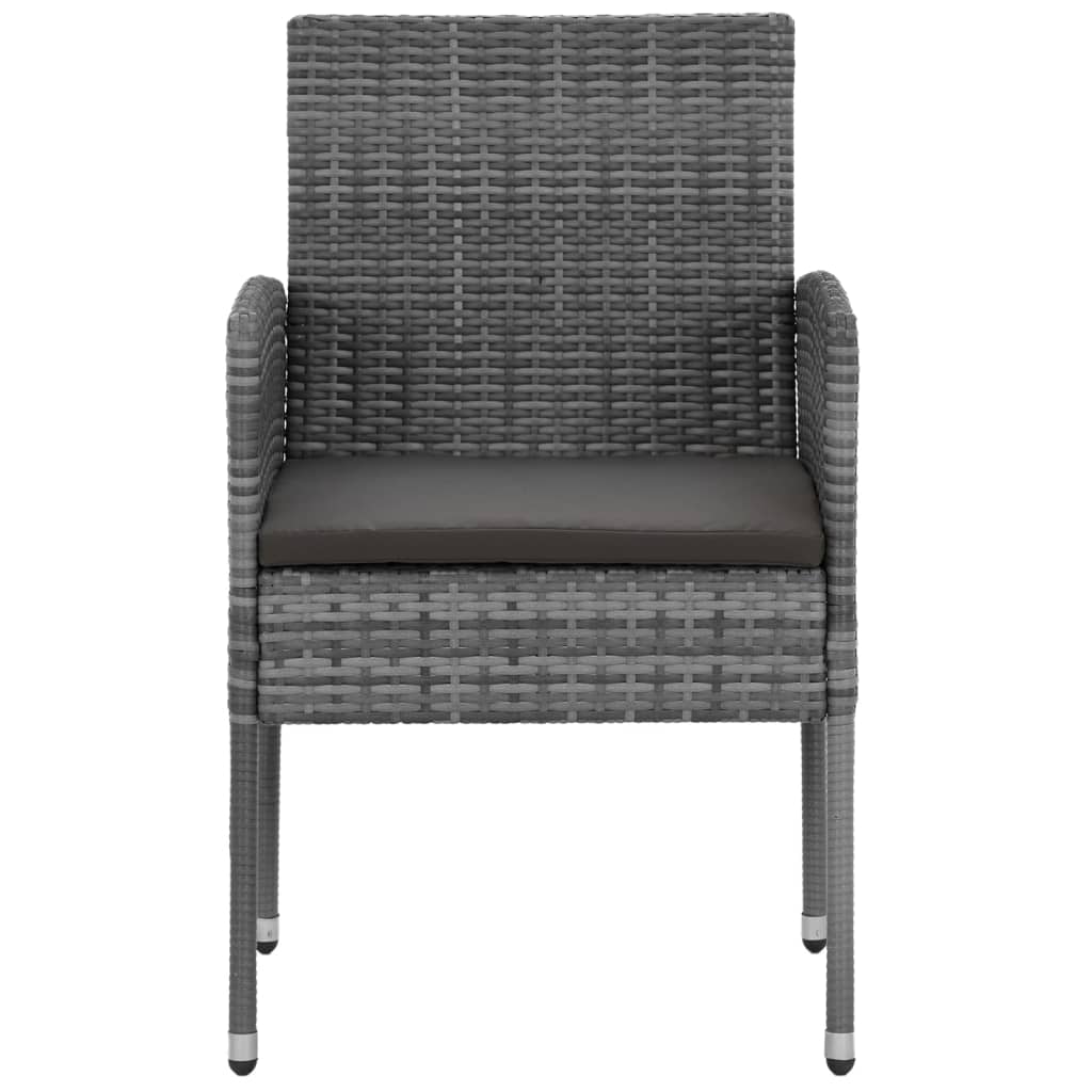 7 Piece Outdoor Dining Set Poly Rattan Grey