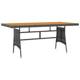 7 Piece Outdoor Dining Set Poly Rattan Grey - Rear View