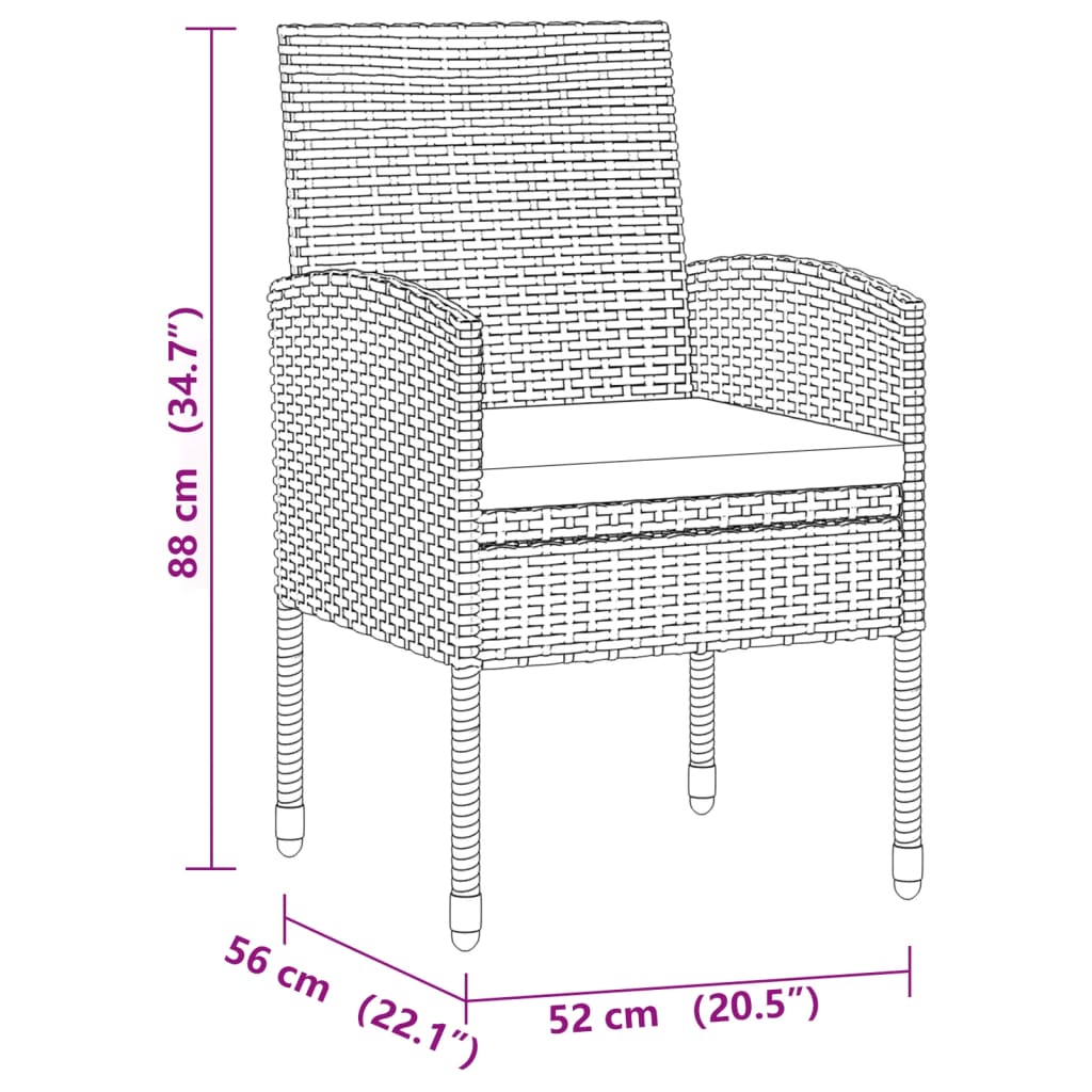 7 Piece Outdoor Dining Set Poly Rattan Grey
