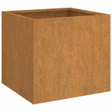Planter 32x30x29 cm Corten Steel - Front View