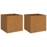 Planters 2 pcs 32x30x29 cm Corten Steel