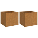 Planters 2 pcs 32x30x29 cm Corten Steel