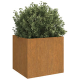 Planters 2 pcs 42x40x39 cm Corten Steel - Side View