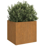 Planter 49x47x46 cm Corten Steel - Side View