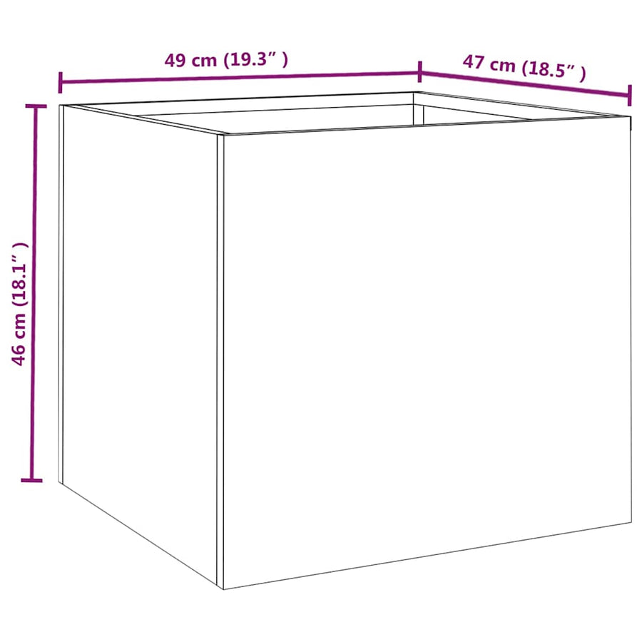 Planter 49x47x46 cm Corten Steel