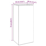 Planter 32x29x75 cm Corten Steel - Extra Image