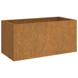 Planter 62x30x29 cm Corten Steel - Front View