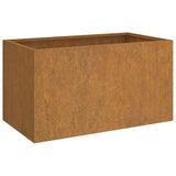 Planter 62x40x39 cm Corten Steel - Front View