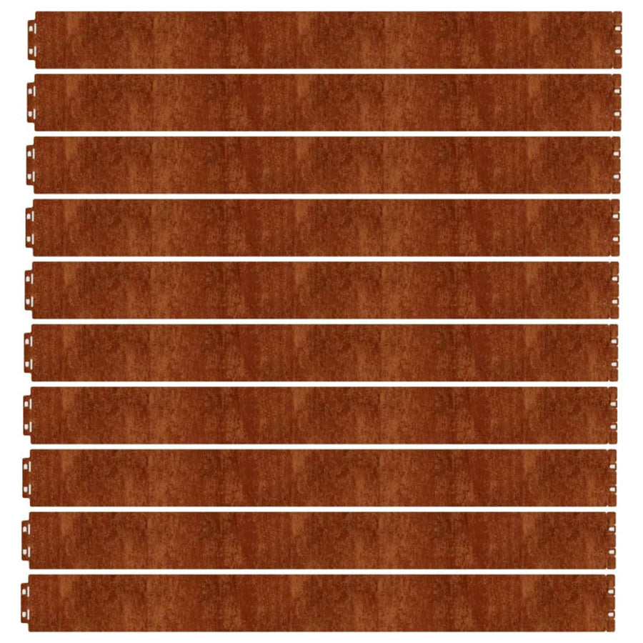 Lawn Edgings 10 pcs 10x103 cm Flexible Corten steel