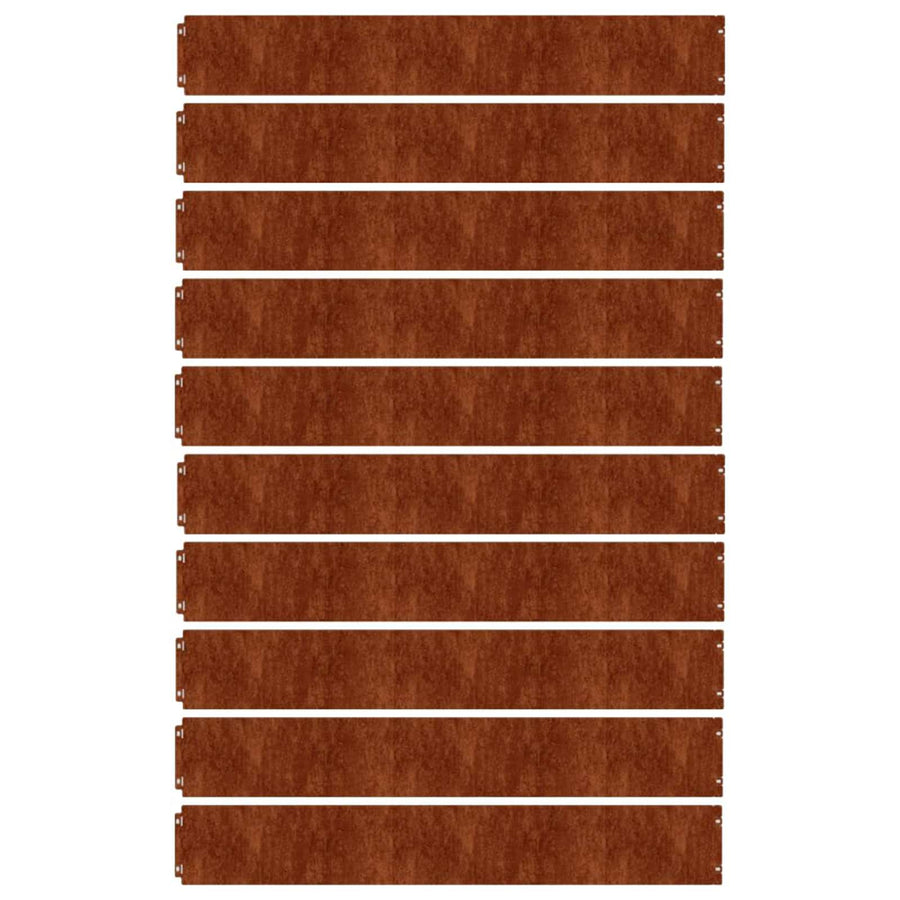 Lawn Edgings 10 pcs 15x103 cm Flexible Corten steel