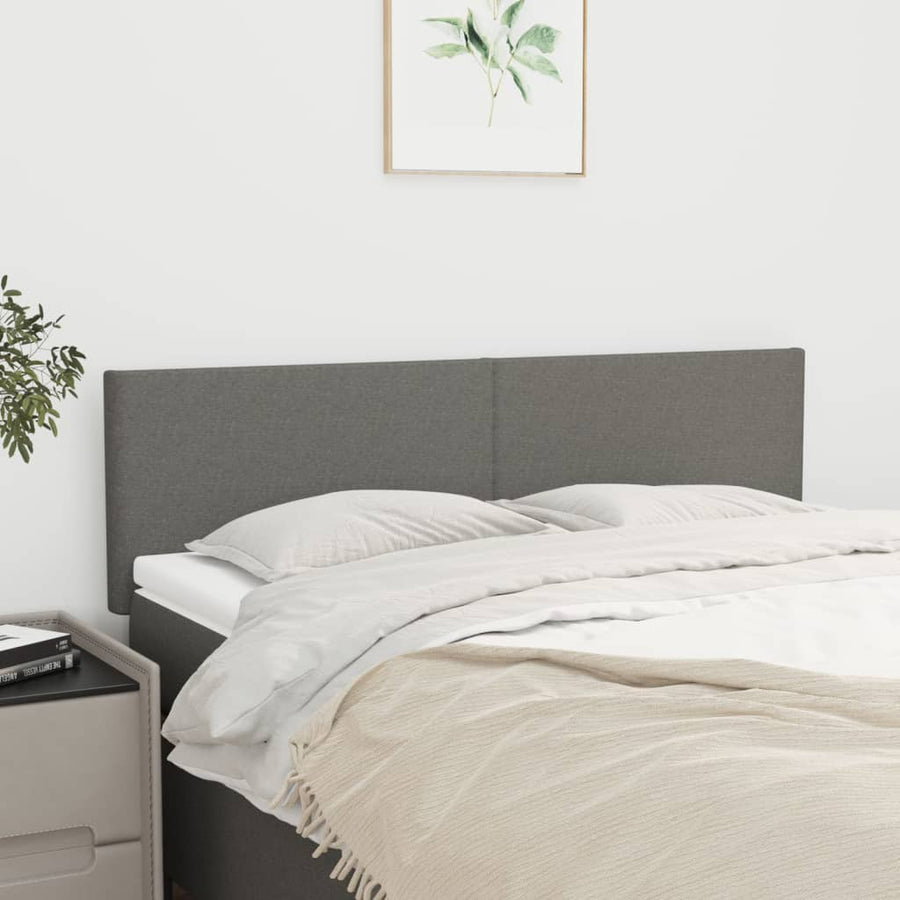 Headboards Dark Grey 144x5x78/88 cm Fabric