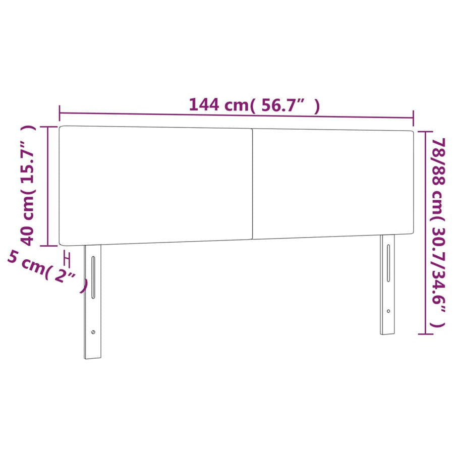 Headboards 2 pcs Black 72 cm Fabric