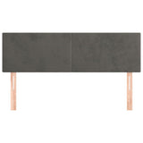 Headboards 2 pcs Dark Grey 72x5x78/88 cm Velvet - Side View