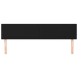 Headboards 2 pcs Black 100x5x78/88 cm Fabric - Side View