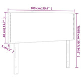 Headboard Dark Grey 100 cm Fabric - Low Angle