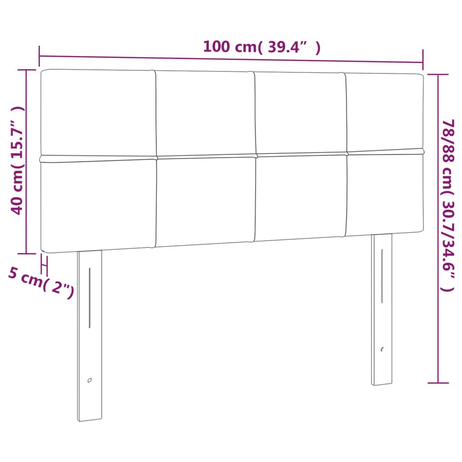 Headboard Dark Grey 100 cm Velvet
