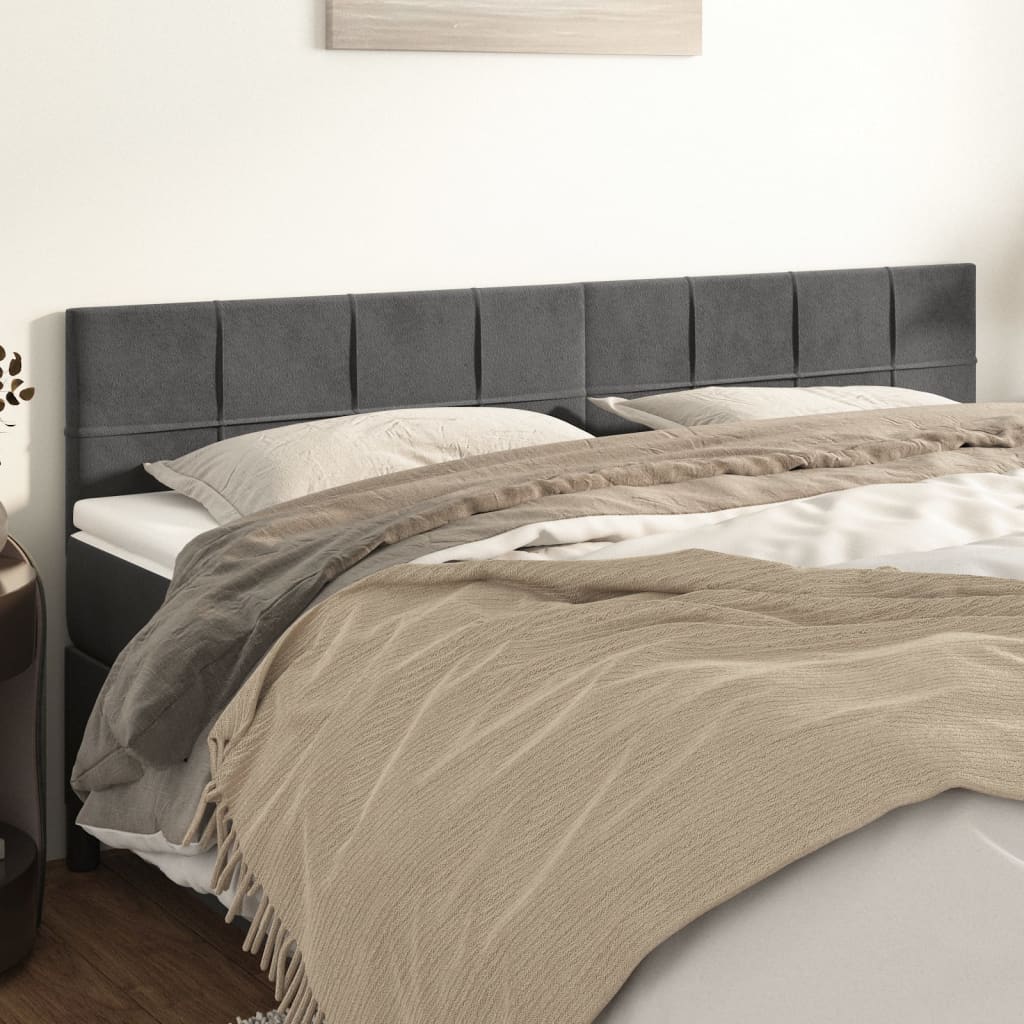 Headboards 2 pcs Dark Grey 80 cm Velvet
