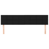 Headboards 2 pcs Black 100x5x78/88 cm Fabric - Side View