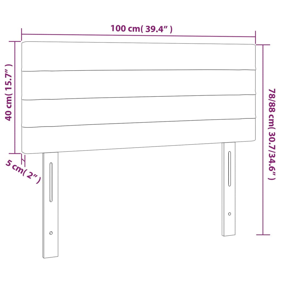 Headboard Dark Grey 100 cm Fabric