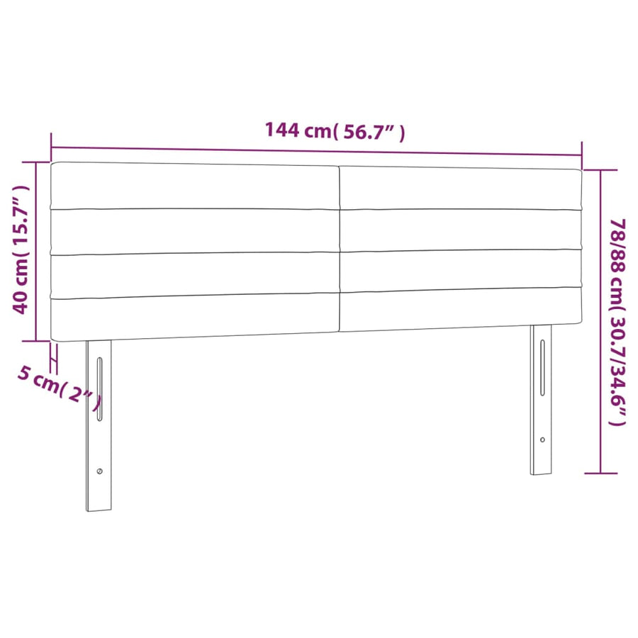 Headboards 2 pcs Dark Grey 72 cm Fabric
