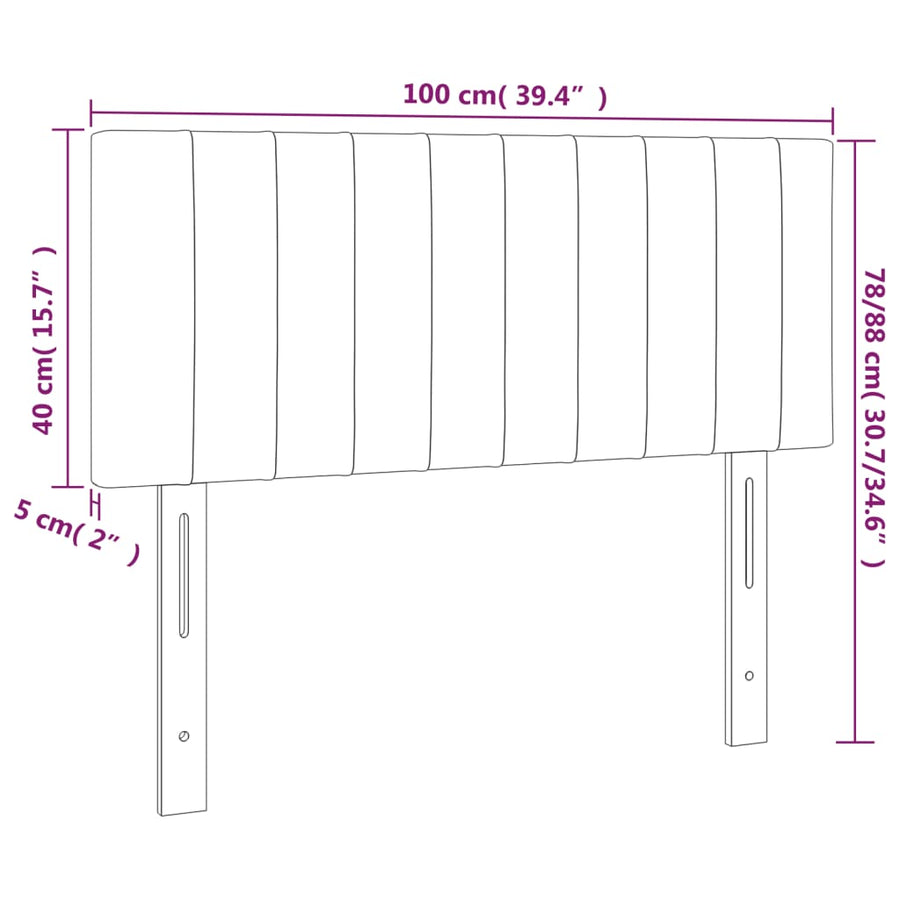 Headboard Dark Grey 100 cm Fabric