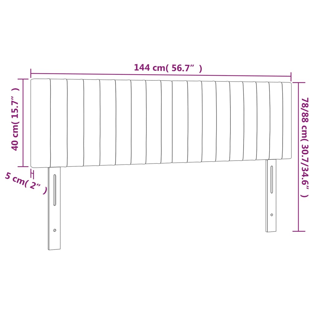 Headboards 2 pcs Dark Grey 72 cm Fabric