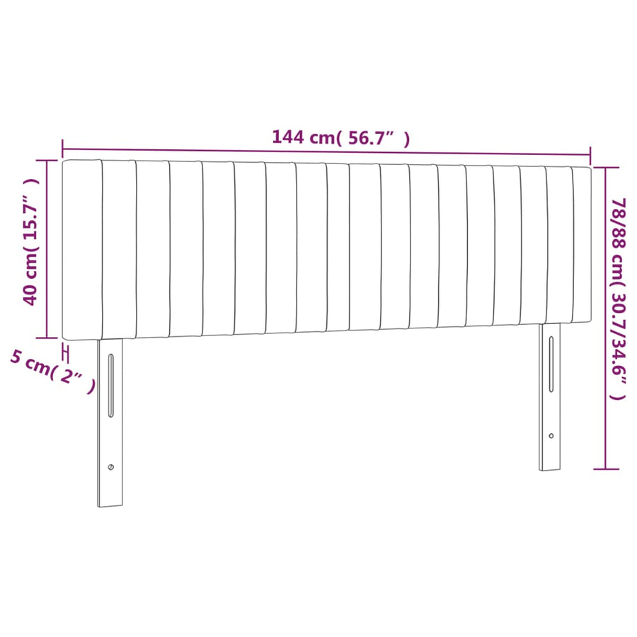 Headboards 2 pcs Dark Grey 72 cm Fabric