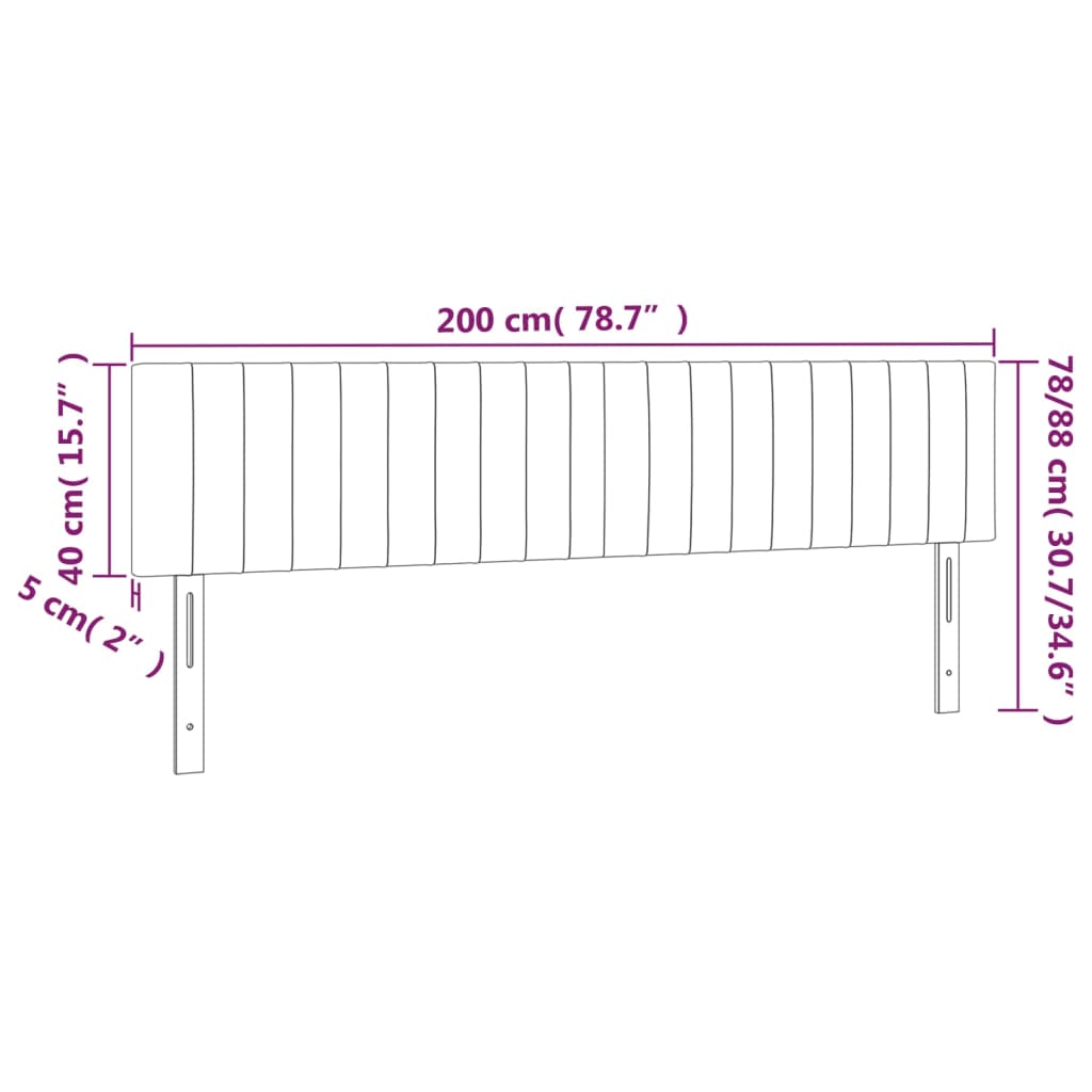 Headboards 2 pcs Dark Grey 100 cm Fabric