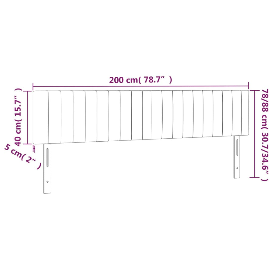 Headboards 2 pcs Dark Grey 100 cm Fabric
