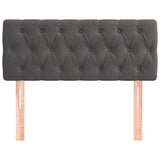 Headboard Dark Grey 100 cm Velvet - Side View