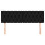Headboards 2 pcs Black 72x7x78/88 cm Fabric - Side View