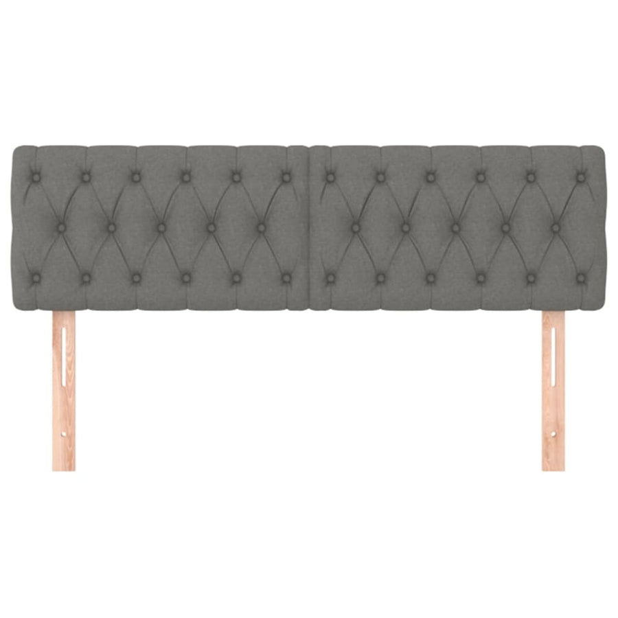 Headboards 2 pcs Dark Grey 80 cm Fabric