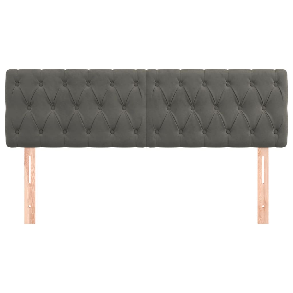 Headboards 2 pcs Dark Grey 80 cm Velvet