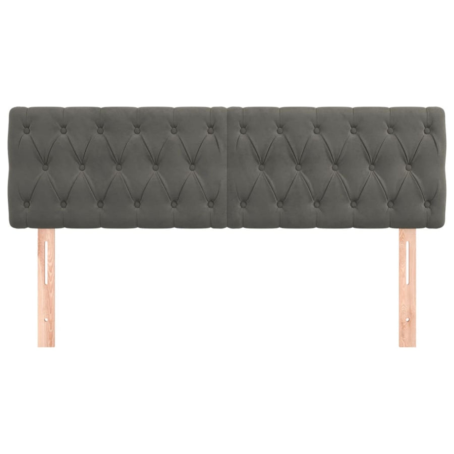 Headboards 2 pcs Dark Grey 80 cm Velvet