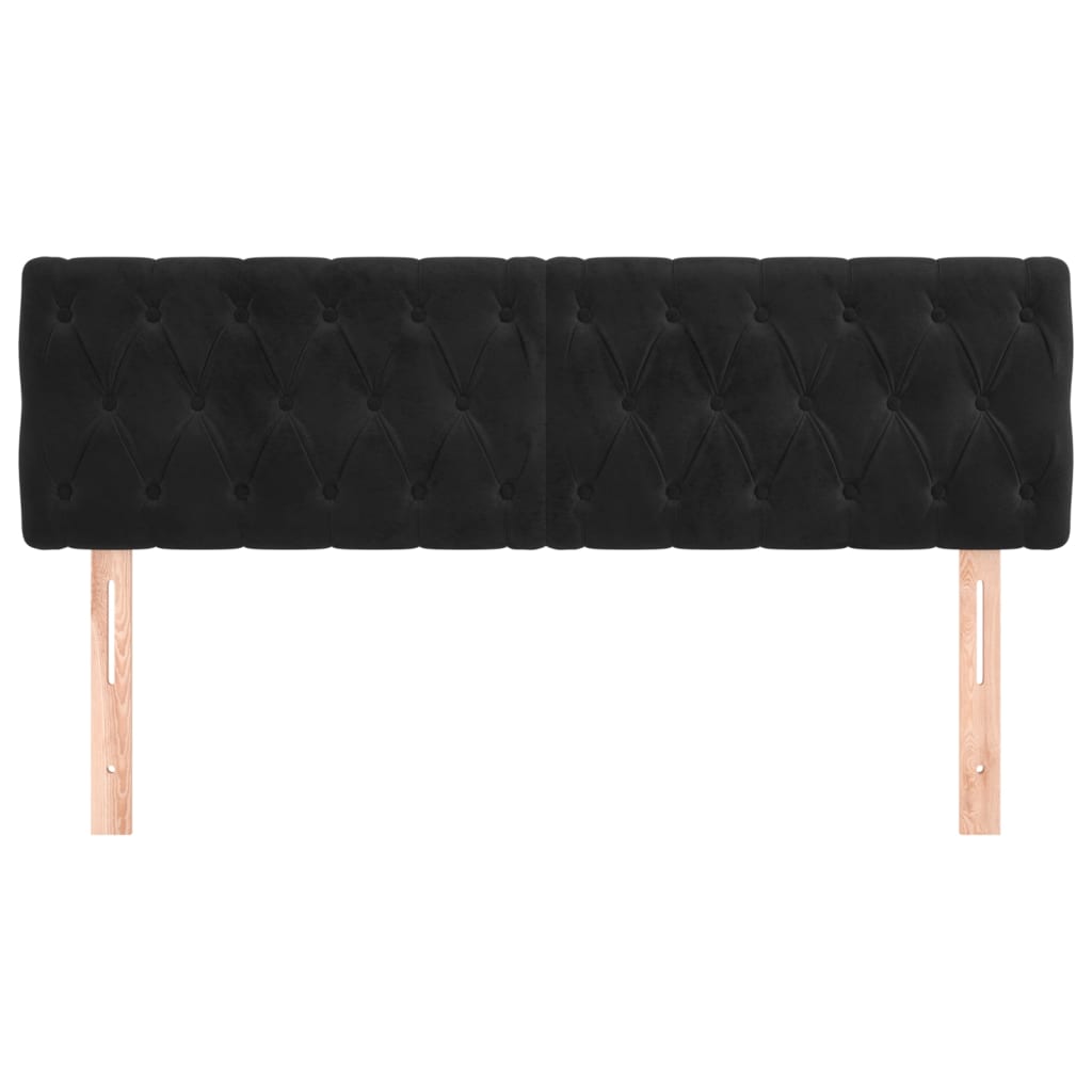 Headboards 2 pcs Black 80 cm Velvet