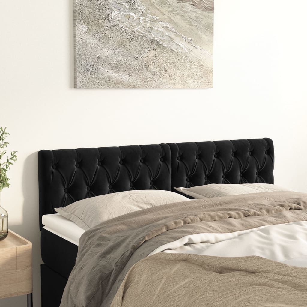 Headboards 2 pcs Black 80 cm Velvet