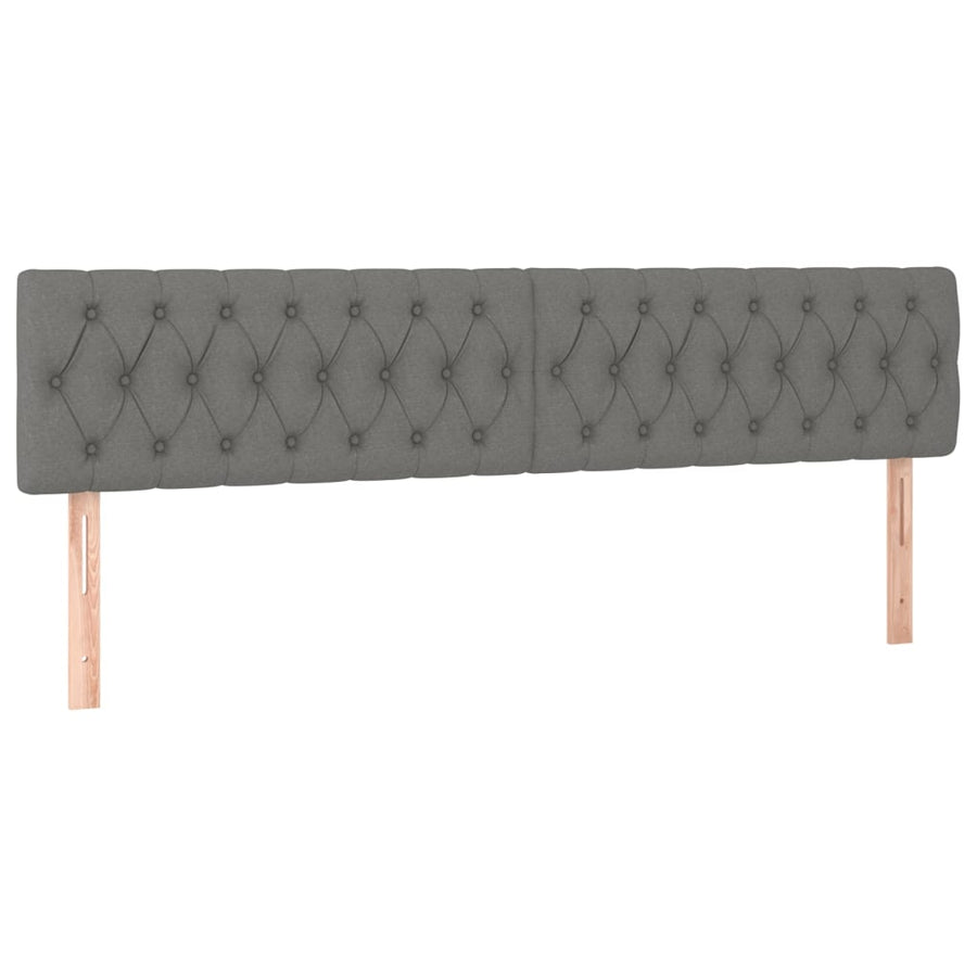 Headboards 2 pcs Dark Grey 100 cm Fabric