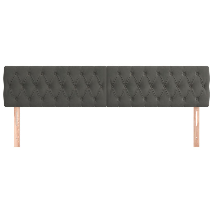 Headboards 2 pcs Dark Grey 100 cm Velvet