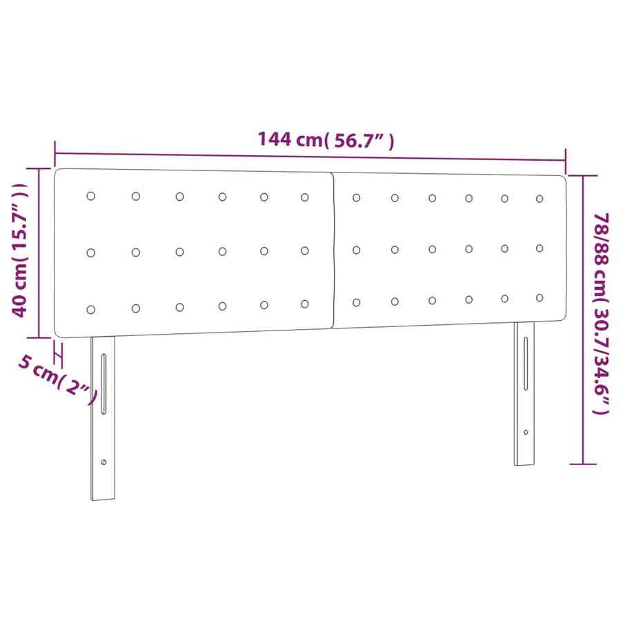 Headboards 2 pcs Black 72 cm Velvet