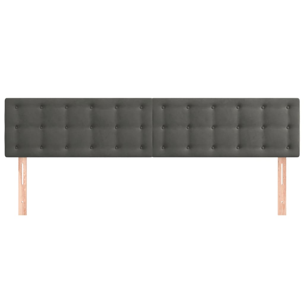 Headboards 2 pcs Dark Grey 100 cm Velvet