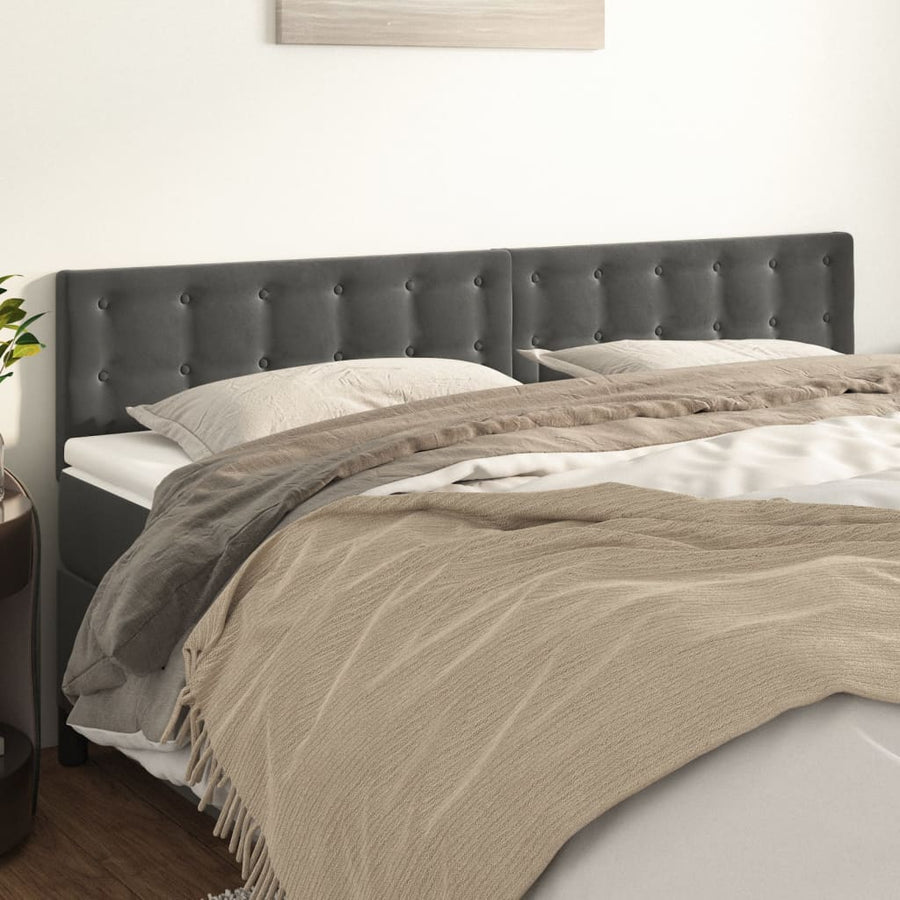 Headboards 2 pcs Dark Grey 100 cm Velvet
