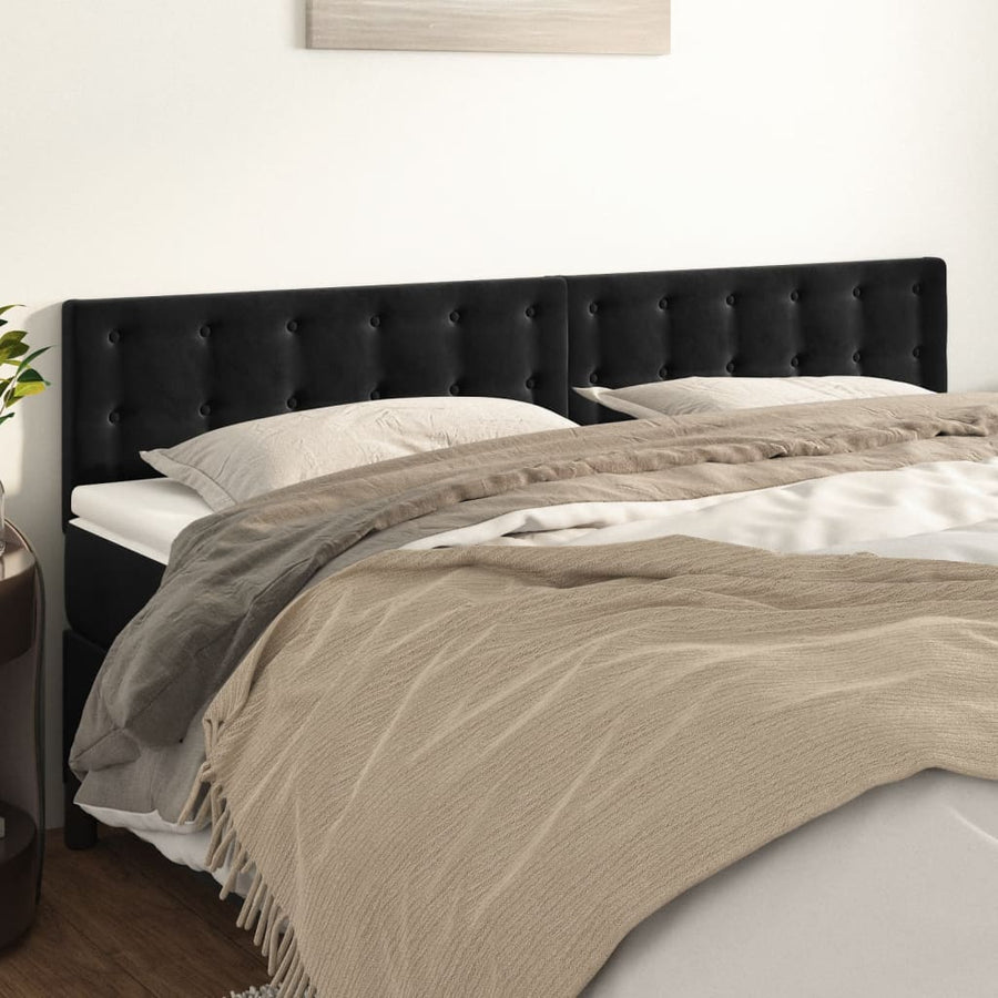 Headboards 2 pcs Black 100 cm Velvet
